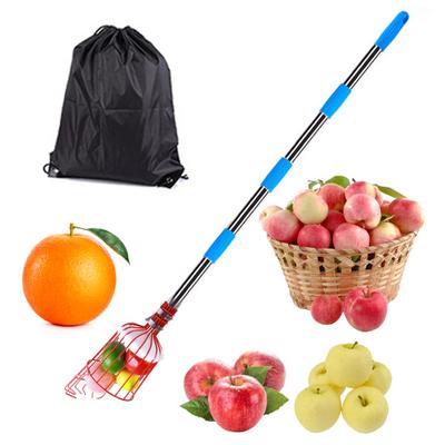Fruit Picker Tool Nut Gatherer with Storage Bag Adjustable Long Handle Design Large Capacity Easy To Install Fruit Collection Tool
