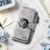 Vintage Biker Print Long Wallet Leisure Multi Card Slot Portable Durable Daily Purse