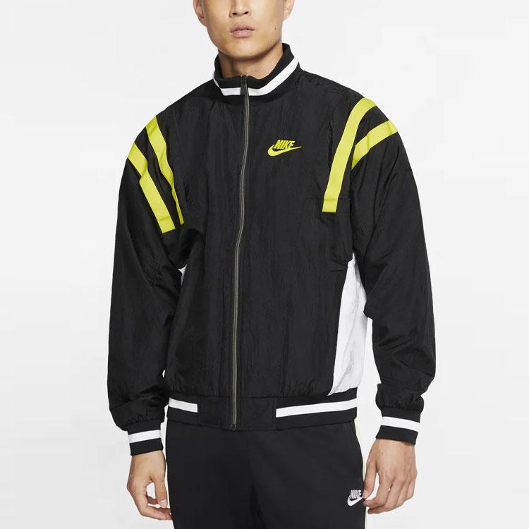Nike Pánská sportovní tkaná bunda s barevným blokováním a logem svrchní oděv černá CJ4922-010