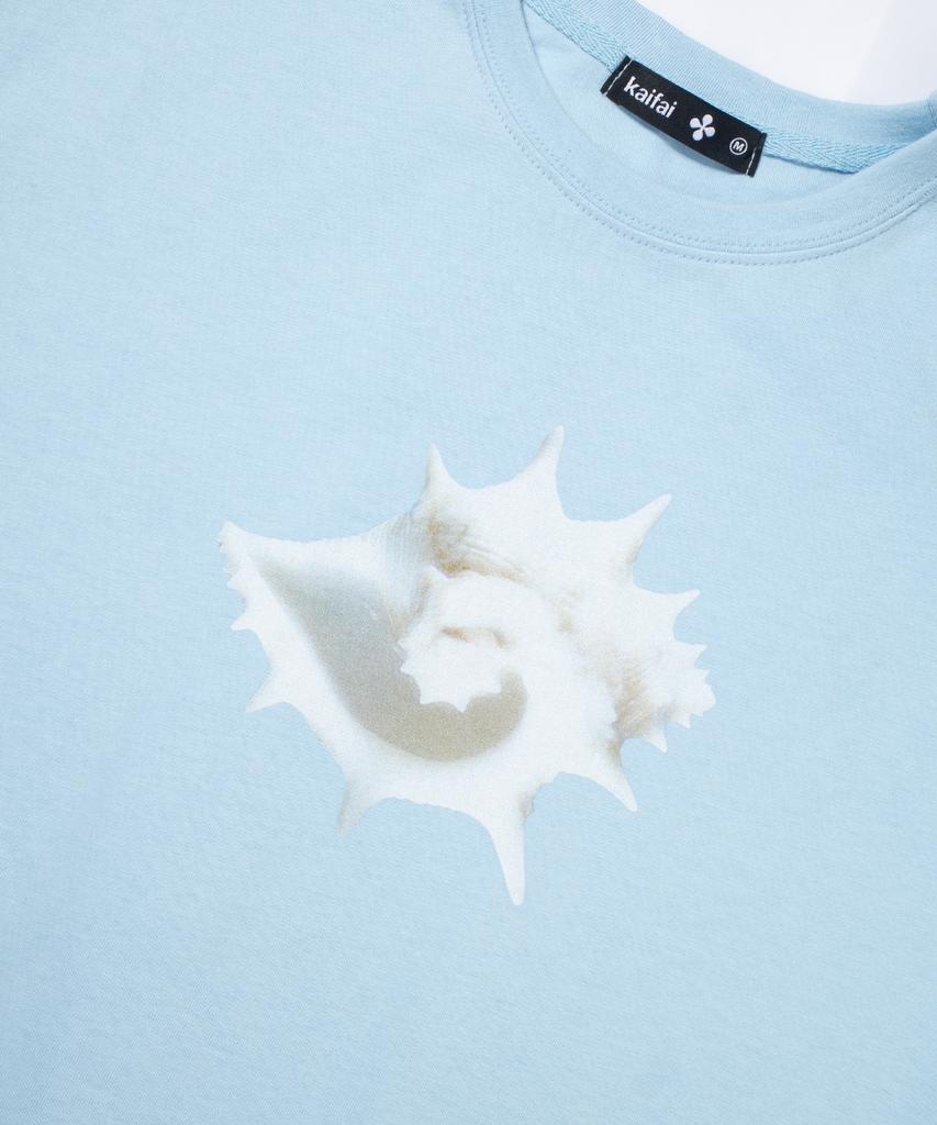 KAIFAI Conch Shell Short Sleeve T-Shirt (Sky Blue) K26Qb233