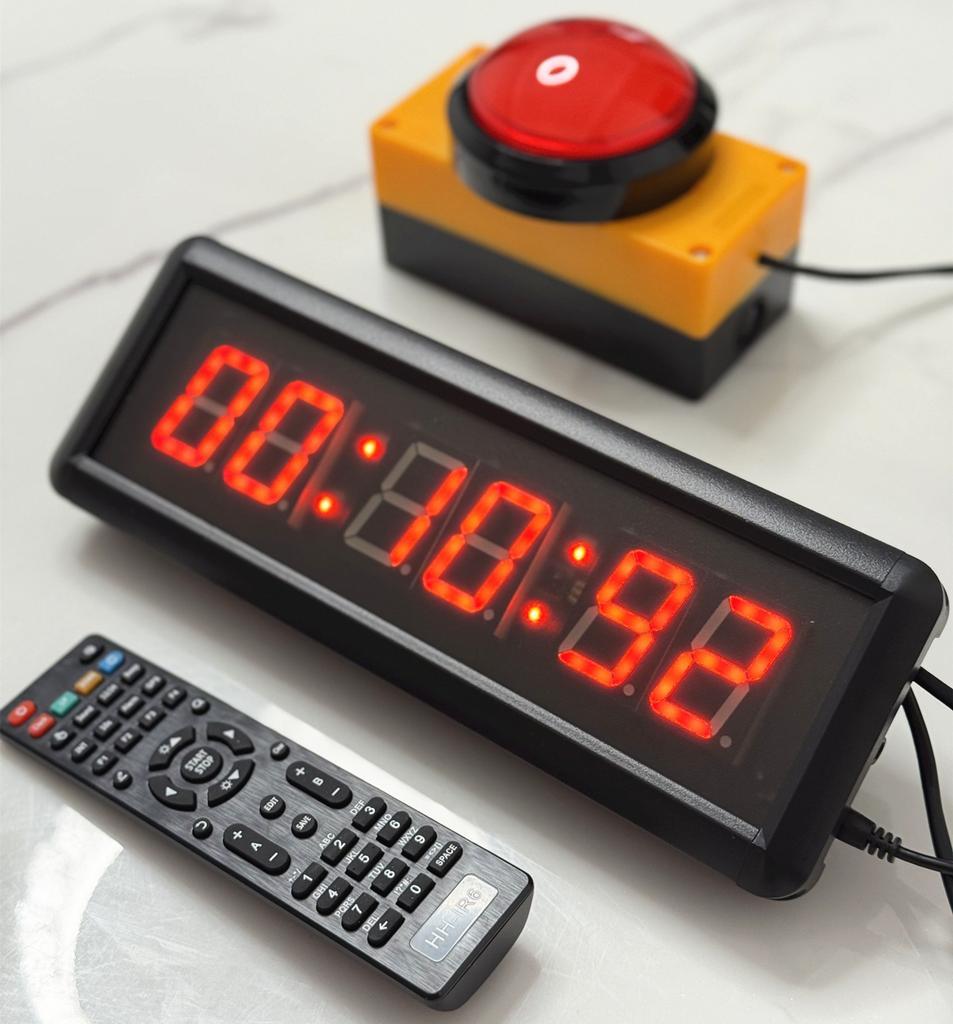 1.5-inch 29cm Button Stopwatch Sports Timer, With Buzzer Led Countdown Clock Button Game School Intelligence Sompetition Timer