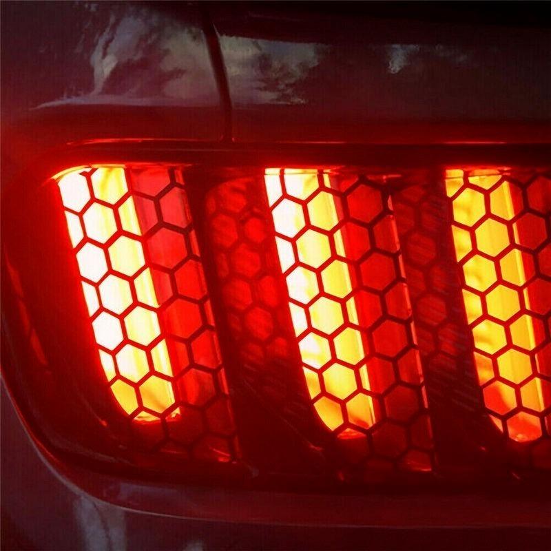 Car Honeycomb Stickers Car Stylish Tail Lights DIY Hollow Protector Decals Auto Rear Lamp Decoration Wrap Film Sticker