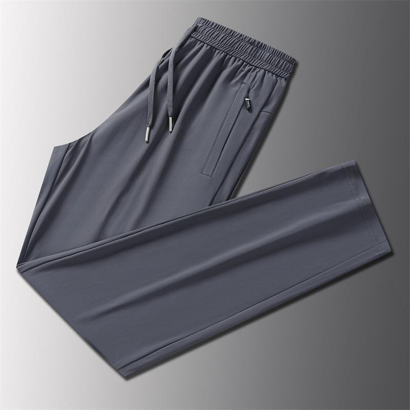 

Men s summer new ice silk casual pants breathable loose pants men s outdoor running sports men s pants large size 3XL
