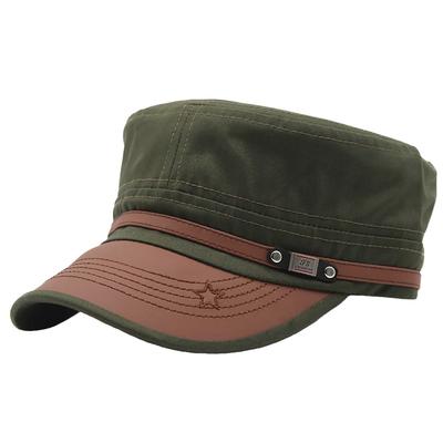 Militär Arbeits CZ181 [Weißer Fang] Hut, Kappe, Weich, Stilvoll, Modisch, Sterne, Herren, Damen, (Grün)