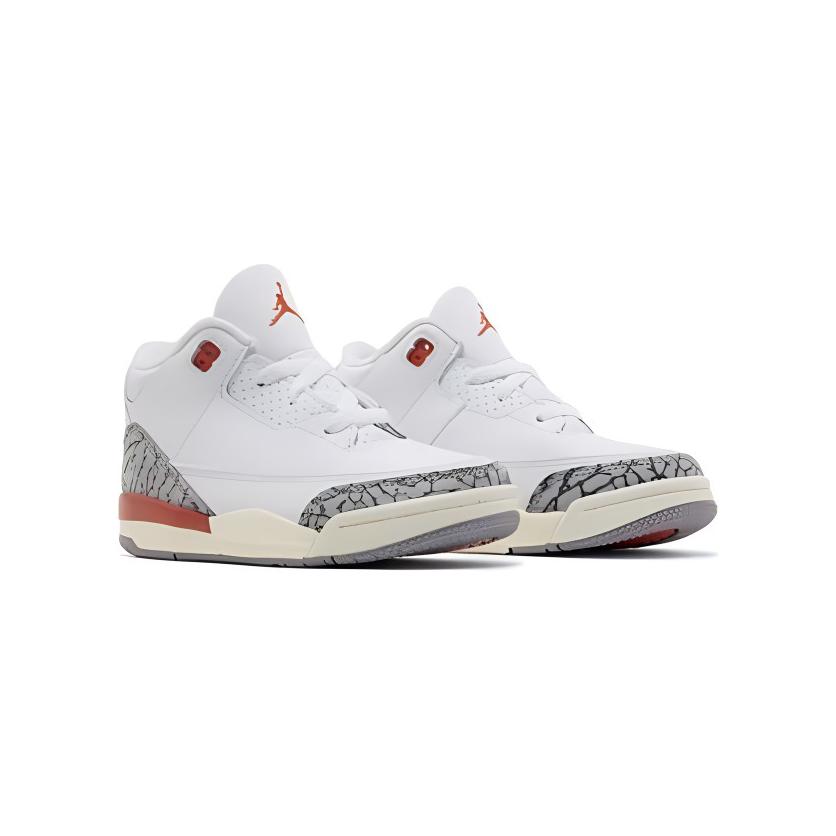 Air Jordan 3 Retro TD Georgia Peach Baby-Sneakers Weiß Cosmic-Clay Sail FQ9175-121