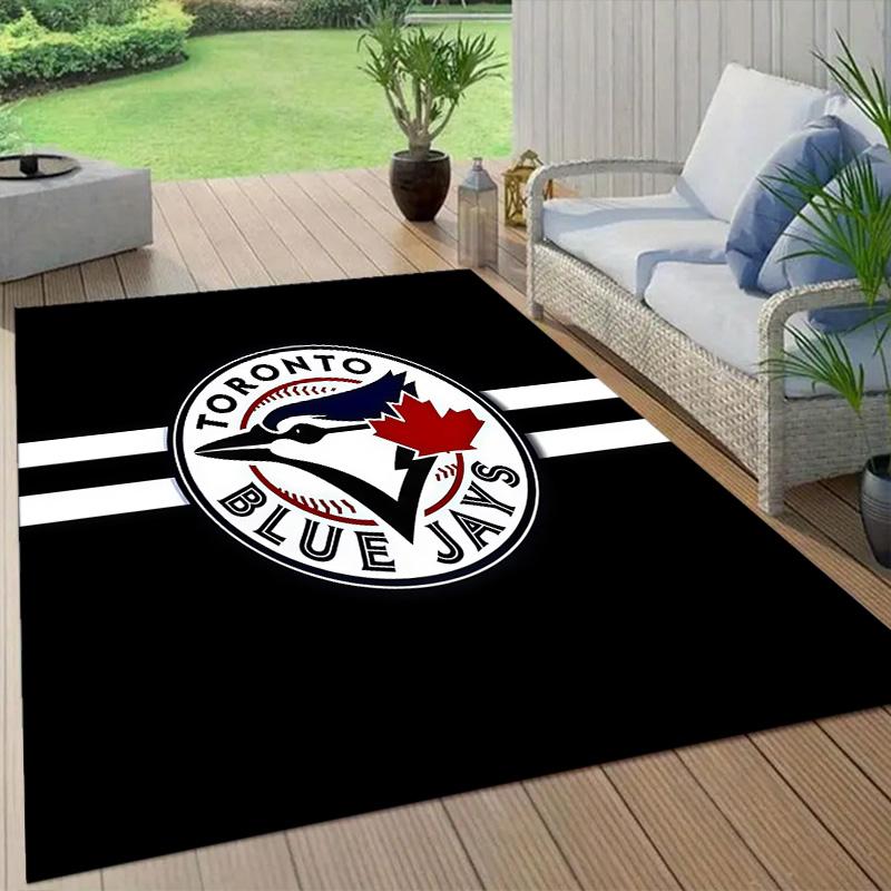 Tappeto Quadrato a Fantasia Flanella Toronto Blue Jays, Tappeto da Area, Tappeto per Soggiorno Camera da Letto Divano Sala Giochi Decorazione, Tappetino Antiscivolo
