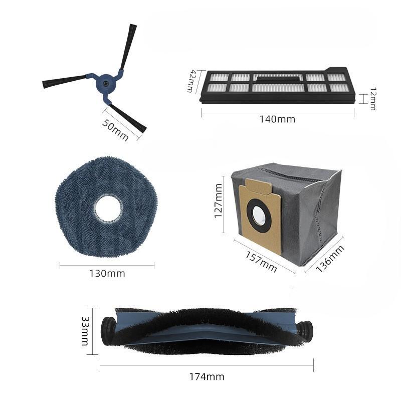 Cleaning Parts Kit for Eufy X10 Pro and For Omni Robot Vacuum Cleaner Main Brush HEPA Filters Mop Pads Vacuum Bags Side Brushes