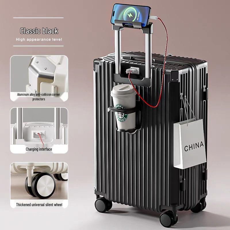 Large Capacity Multifunctional Trolley Suitcase with Universal Wheels, Sturdy and Durable, for Students and Travelers