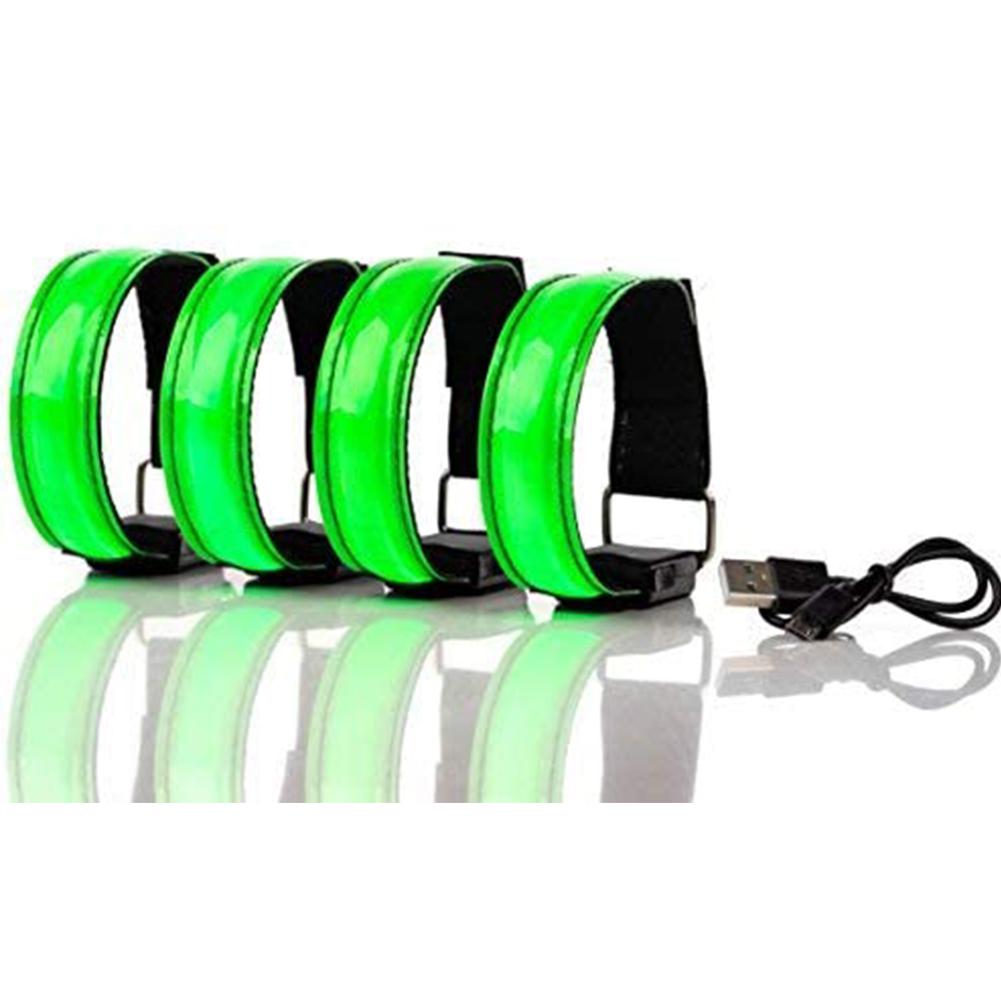 USB LED Luminous Night Running Cycling Armband Bracelet Night Glow Reflective Safety Belt Outdoor Sports Fluorescent Arm Band