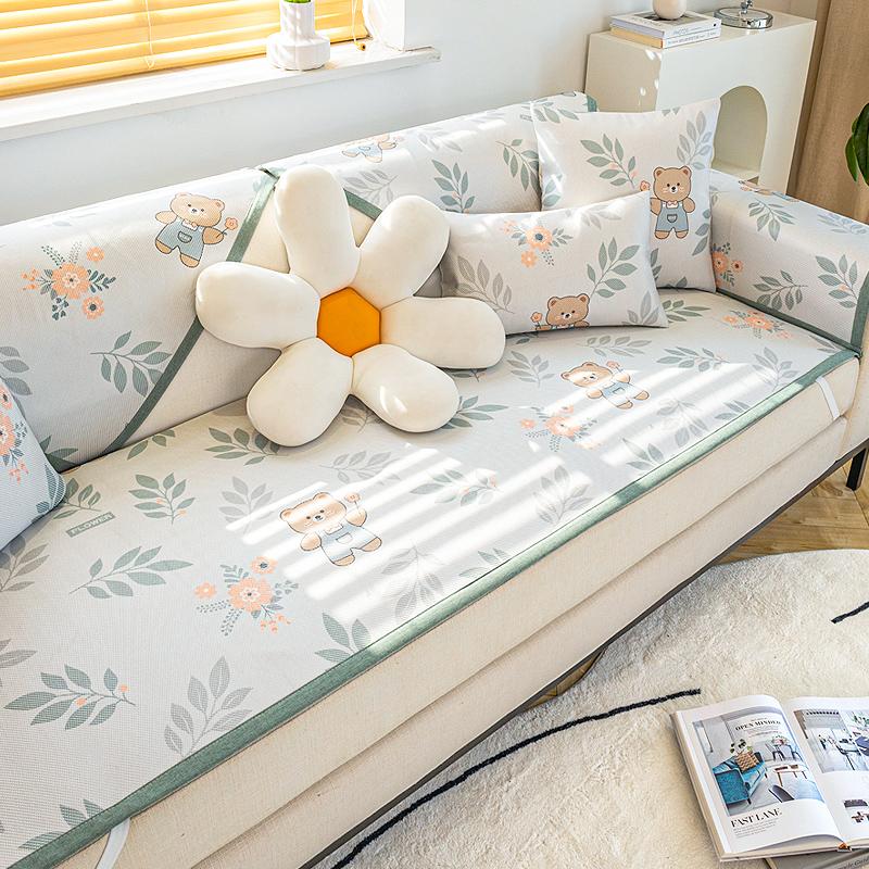 Non-Slip Sofa Seat Cushion Cloth Cushion Sofa Cushion Ice Sofa Slipcover Summer Mat