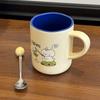 Cartoon Mug Puppy Ceramic Cup Cream Style with Spoon Household Couple Breakfast Cup Coffee Cup Birthday Gift