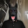 Unisex Latexdjur Hundmask Rolig Svart Hund Helmask Huvudbonad Maskeradkostym Halloween Cosplay Tillbehör