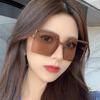 Fashion Square Sunglasses Woman Retro Vintage Gradient Sun Glasses Female Clear Lens