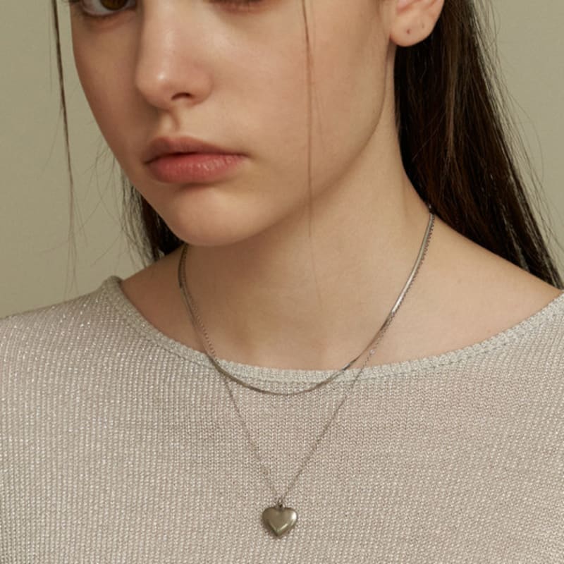 KINDABABY 2 Line Layered Heart Necklace