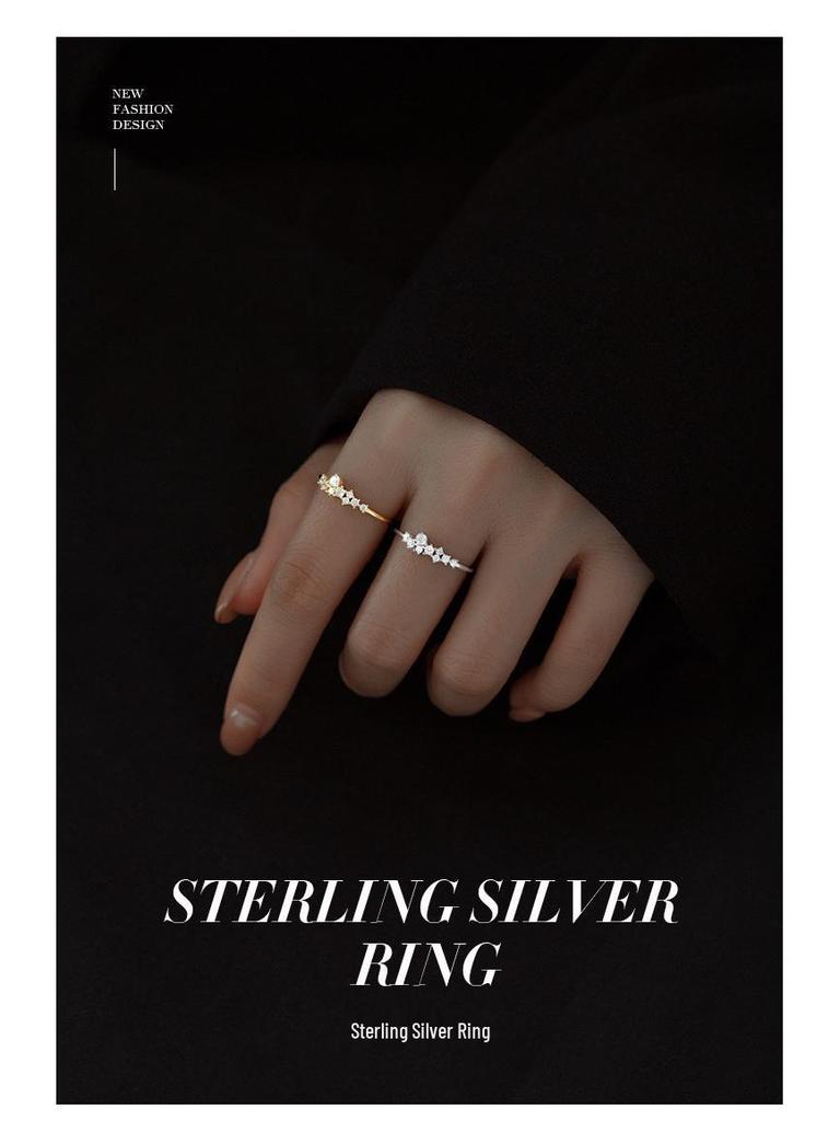 Inel Banyan Tree cu Diamante Stelate Irregulate Placat cu Aur de 14k