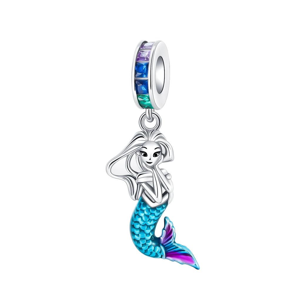 Seastar Turtle Ship Mermaid Ocean Series Pendant Fit Charm Copper Bracelet Diy Women Jewelry Gift Boutique Charms