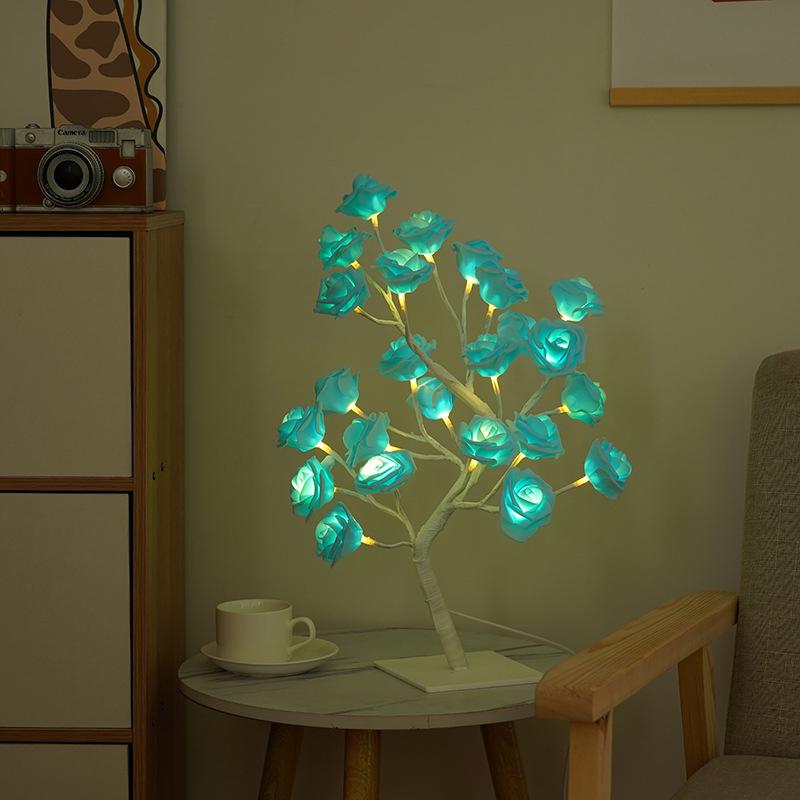 Table Lamp Lights Rose Flower Tree Usb Night Lights Home Decoration Parties Xmas Christmas Wedding Bedroom Decor Rose Lamp