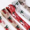 78,74-Zoll-Weihnachtsband, klassisches Verpackungs-Weihnachtsbaumband, Kranzschleifen, DIY-Stoffwirbelband, Sackleinenband mit Drahtkante, Geschenk