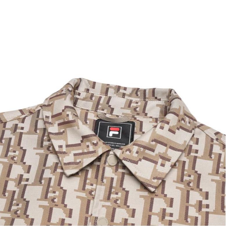 Fila Heritage Letter Print Comfortable Lightweight Down Jacket Men Jacket Brown F11M448913F-ZA