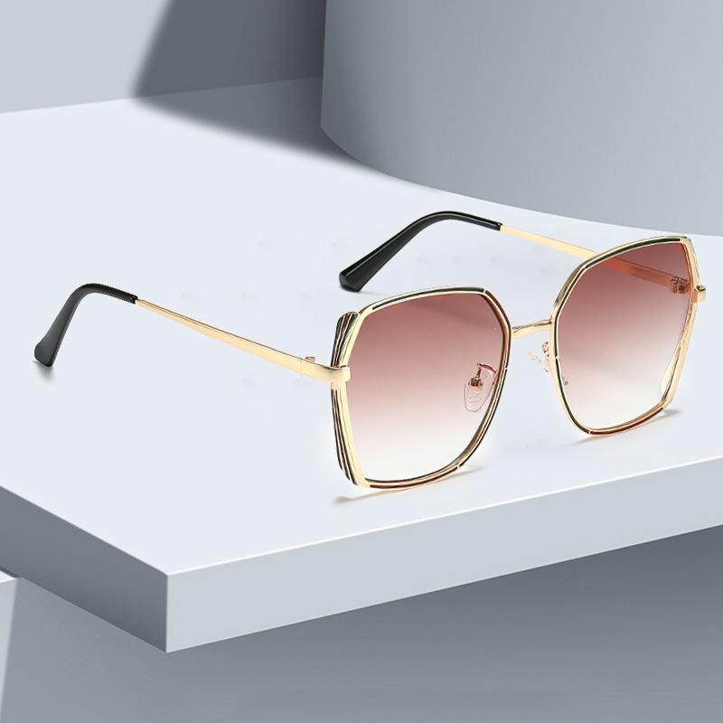 Fashion Sunglasses for Women Minimalist Frame Gradient Lenses Metal Legs Streamlined Design
