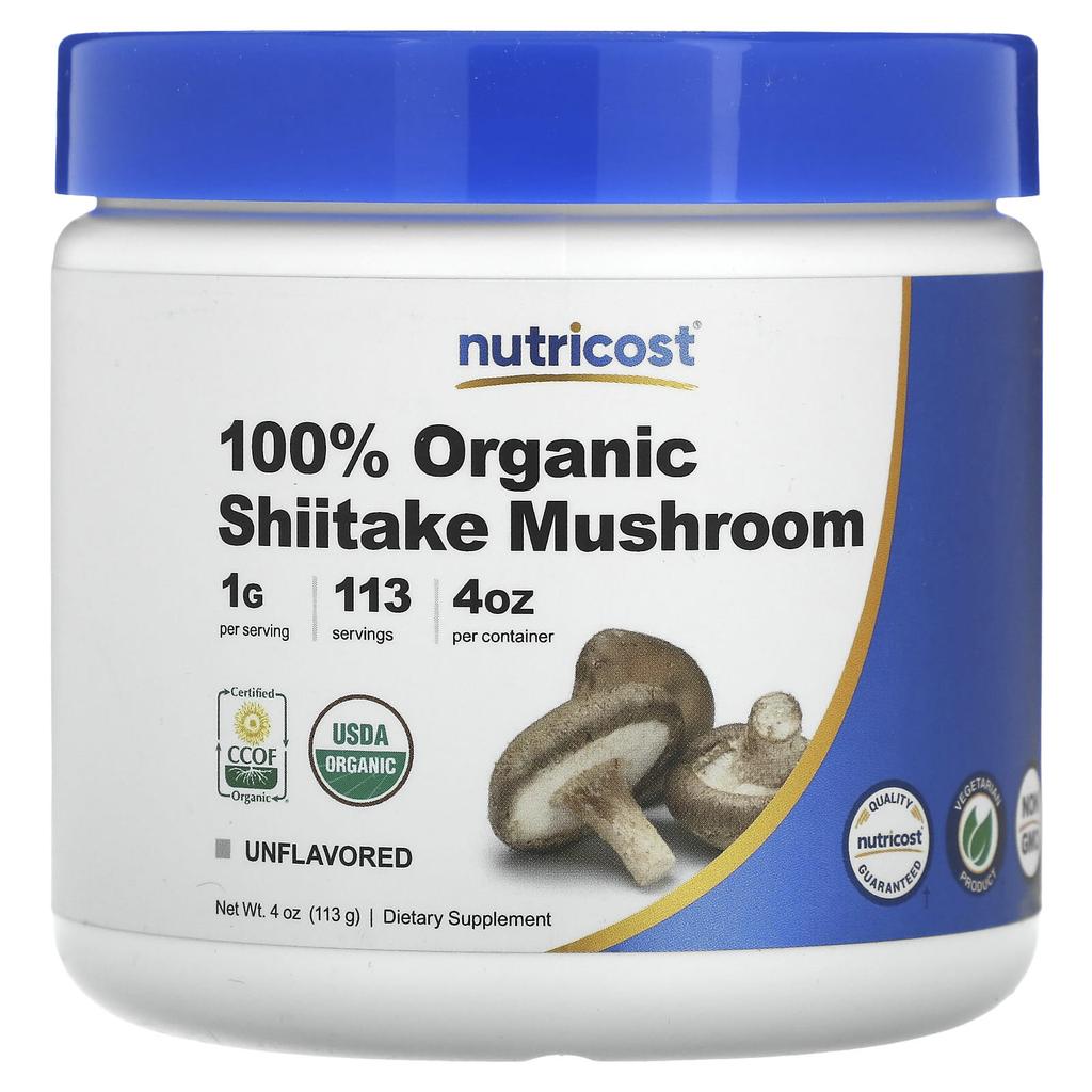 100% Organic Shiitake Mushrooms, Unflavored, 113G(4Oz)