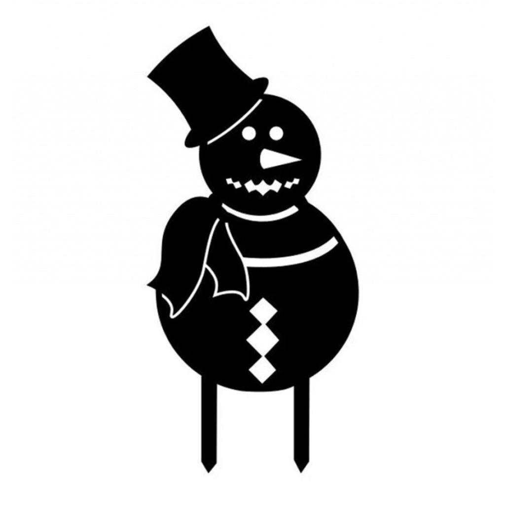 Christmas Metal Silhouette,  Snowman Yard Sign, Metal Pile Decorations Party Outdoor Yard Sign Christmas Decorations