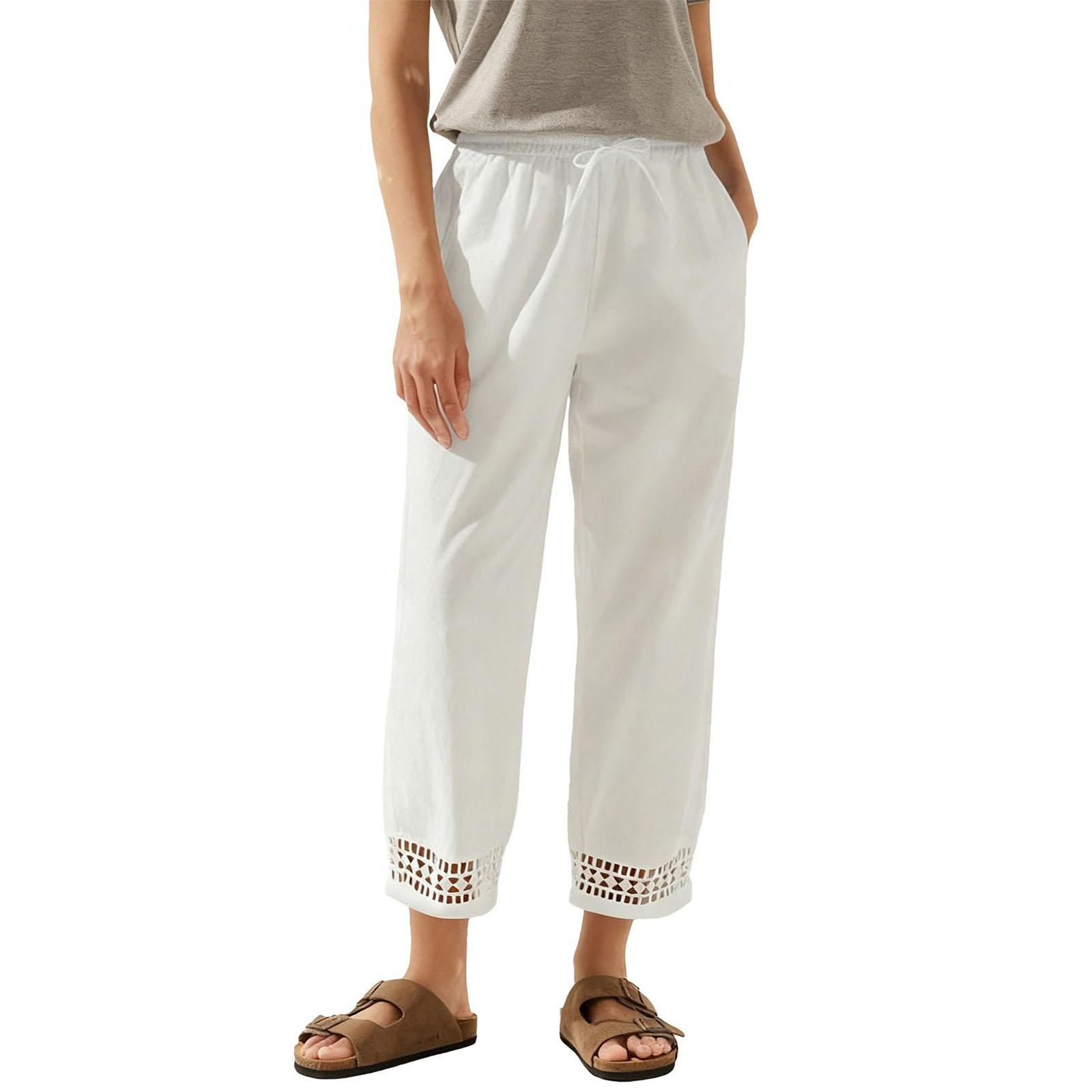 

Women s Loose And Casual High-waisted Straight-leg Pants XL білий