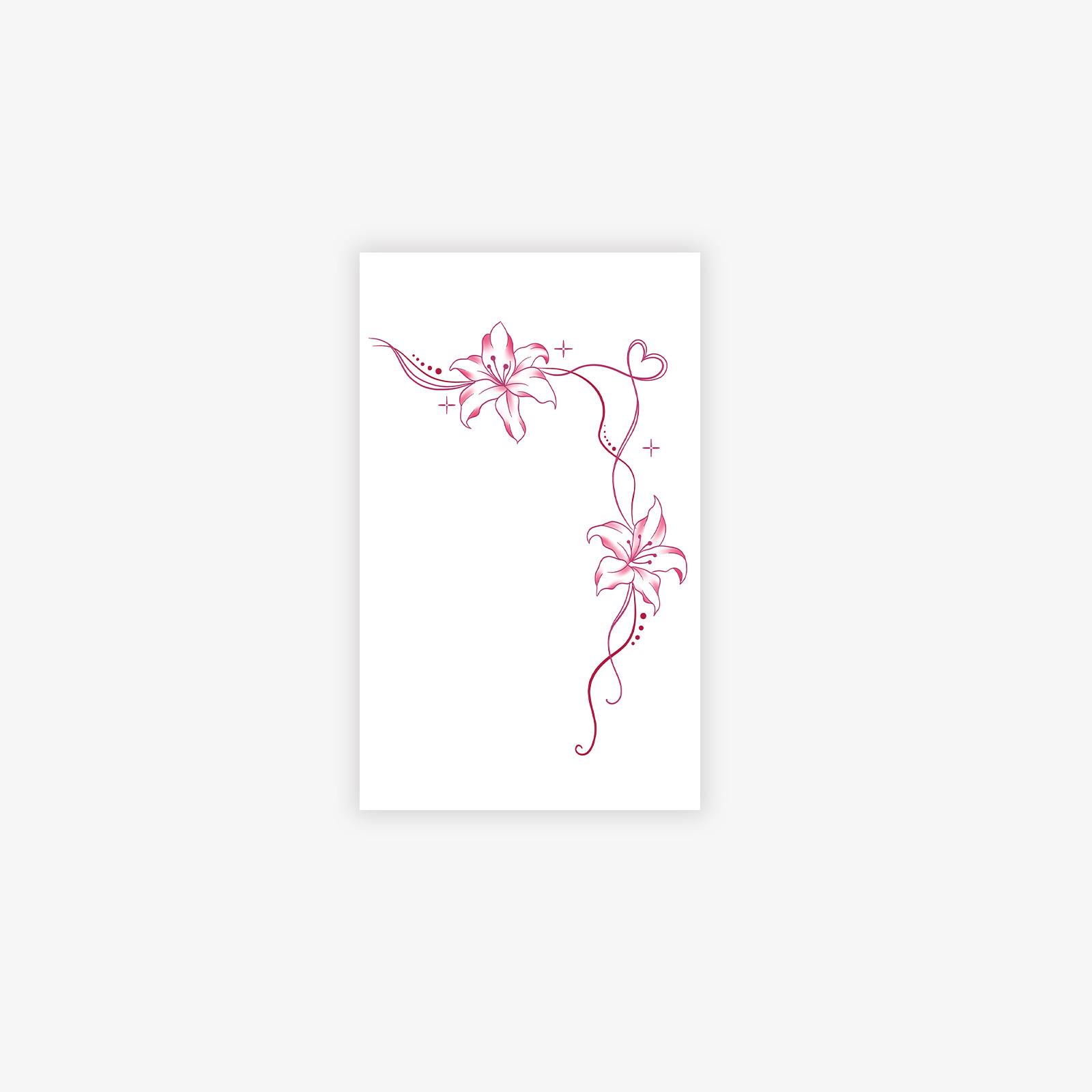 

Red Silk Lily Love Tattoo Sticker Waterproof And Long-Lasting Sexy Shoulder Style Simulated Tattoo Sticker 11*18