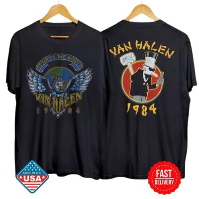 SALE HEISS!! Van Halen Tour Of The World 1984 T-Shirt Unisex Inspiriertes Geschenk Für Fan