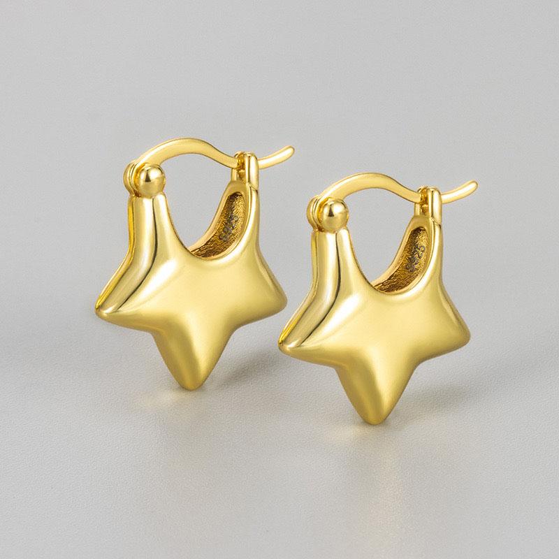 925 Sterling Silver Earrings For Women Trendy Gold Color Geometric Earring Jewelry Prevent Allergy Party Accessories Gift