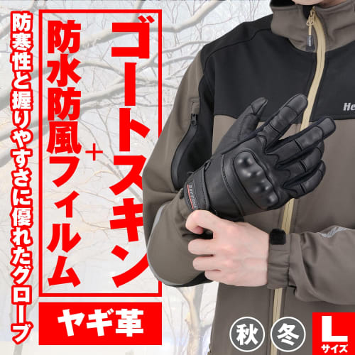 Daytona Motorcycle Gloves Autumn/Winter Genuine Leather (Goat Leather) Waterproof Windproof Hard Protector Compatible with Smartphones Goat Protector