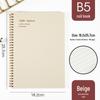 Morandi Coil Notebook with Frosted PP Cover and Horizontal Line Grid for Students