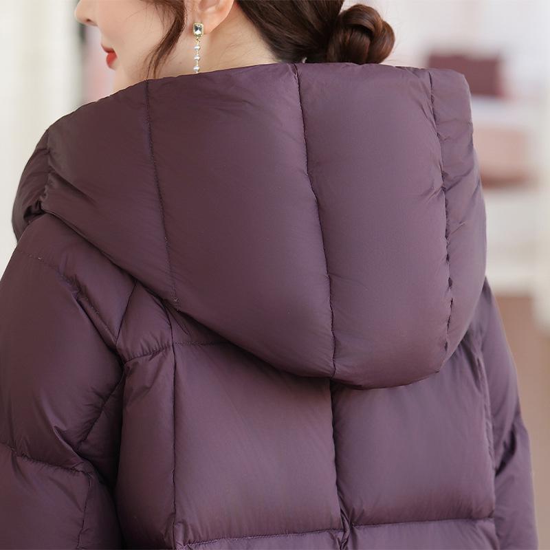 Maternity Soft Hooded Down Jacket for Women, Thick Warm Puffer Coat for Middle-Aged and Elderly