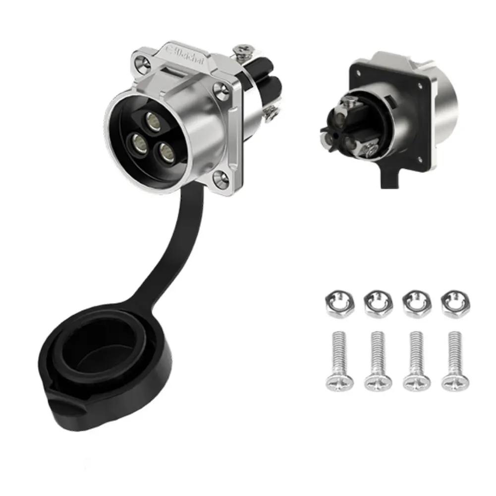 LP 28 Waterproof Connector IP68 Screw Lock Circular 50A 500V 2 Wiring 2 Pin 3 Pin Copper Alloy Silver Plated Hardware Tool