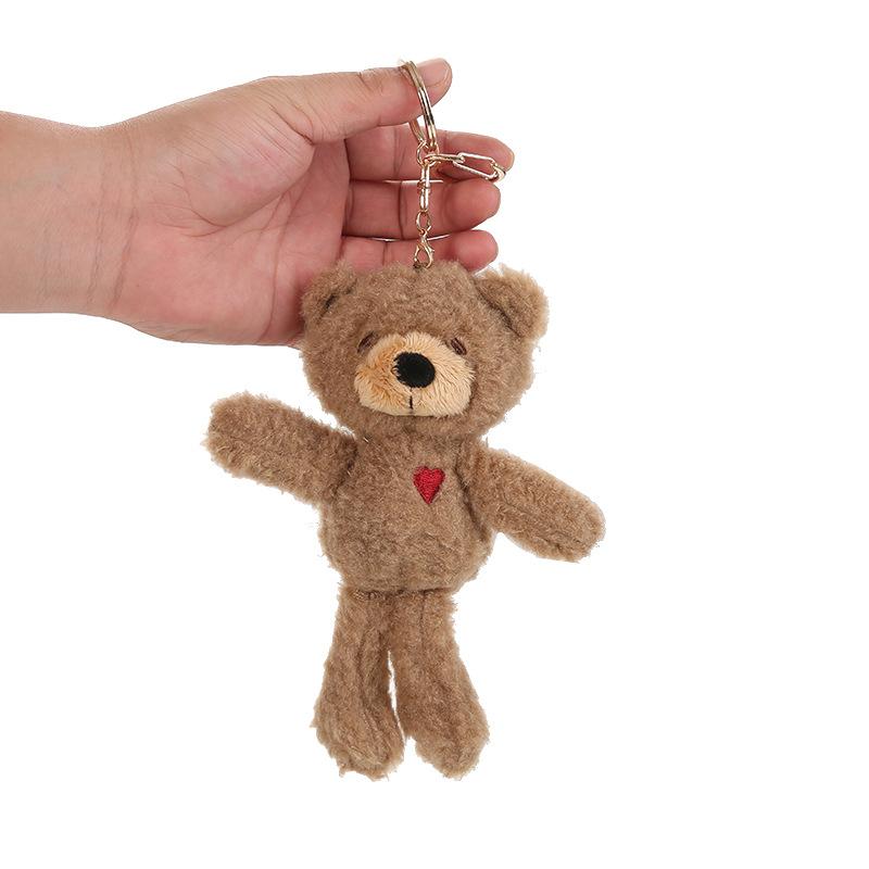 Cute Cartoon Animal Plush Toy Keychain Backpack Keychain Long Leg Frog Bear Lion Bread Dog Teddy Bear Expression Doll Cute Gift