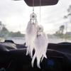 Lucky Dream Catcher Car Ornament – Feather Mirror Pendant for Girls, Perfect for Car Interior & Home Decoration