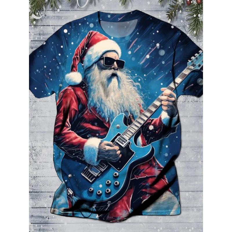 T-shirt da uomo a maniche corte con girocollo e stampa 3D, taglie forti, T-shirt casual estiva