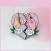 Unique Creative Heart Shattered Enamel Alloy Brooch Stylish Lapel Pin For Men And Women