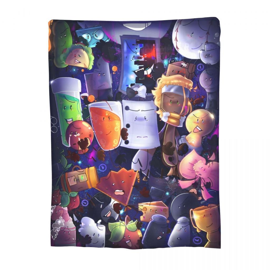 BFDI Animate Anime Überwurfdecke für das Sofa Battle for Dream Island Flauschige Weiche Plüschdecke Mehrere Größen für Alle Jahreszeiten