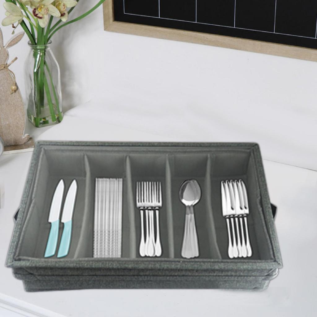 Flatware Storage Case Tableware Organizer Large Capacity Multifunction Utensil Holder