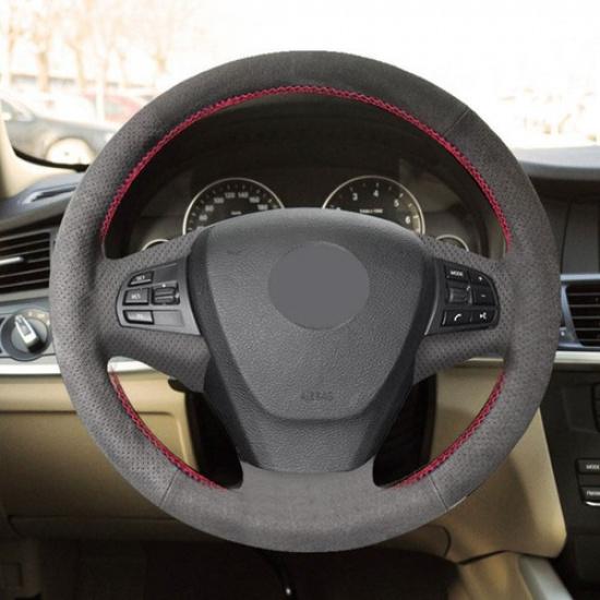 Car Steering Wheel Suede Leather Cover For BMW X3 F25 2011-2016 X5 F15 2013-2017