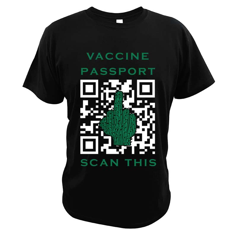 Vaccine Passport Scan This T Shirt Anti Vaccination TShirt Casual Breathable Fitness Short-sleev Tops Ropa Hombre Camisetas