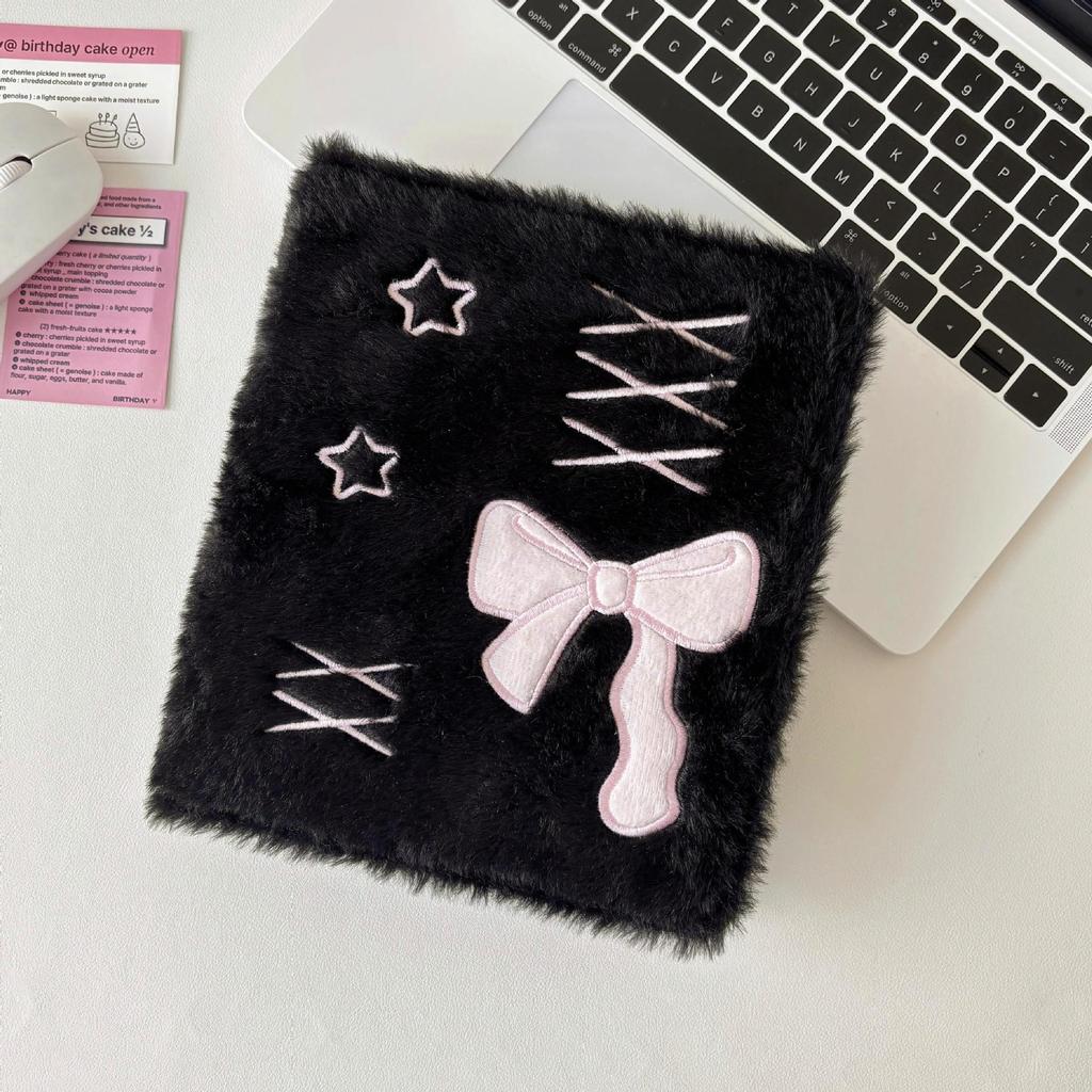 Original Ballet Bow Style Plush A6 Card and Photo Album - Loose-Leaf Inner Pages for Small Card Storage