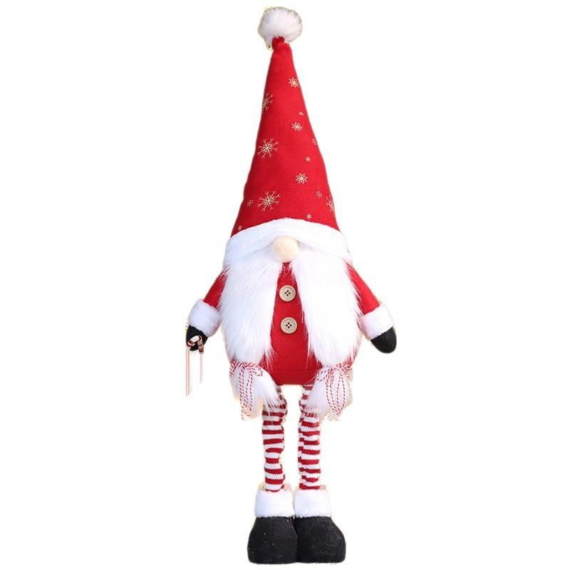 Christmas telescopic ornament Santa Claus doll pointed hat faceless standing doll Rudolph doll