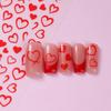 3Pcs Bronzing Love Heart Nail Stickers Red Gold Silver Line Love Nail Decals Diy Adhesive Slider Valentine'S Manicure Decoration
