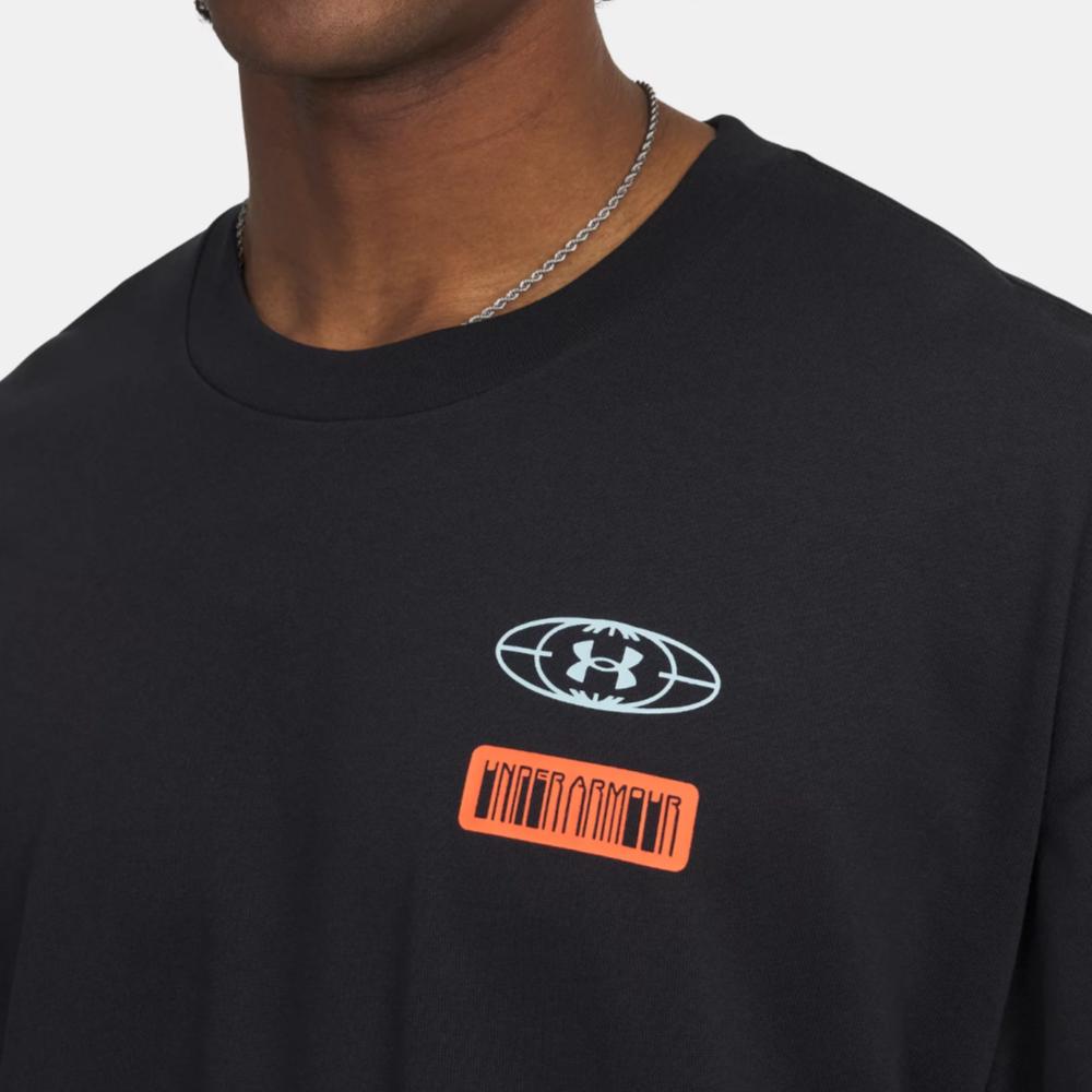 Under Armour Hoops Mixtape Fashion Solid Color Simple Stylish Trendy Short Sleeve T-Shirt Men Tops Black 1390189-001