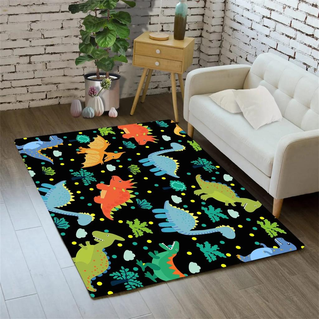 Cartoon dinosaur carpet children's room bedside soft non-slip floor mat game crawling floor mat home decoration carpet door mat