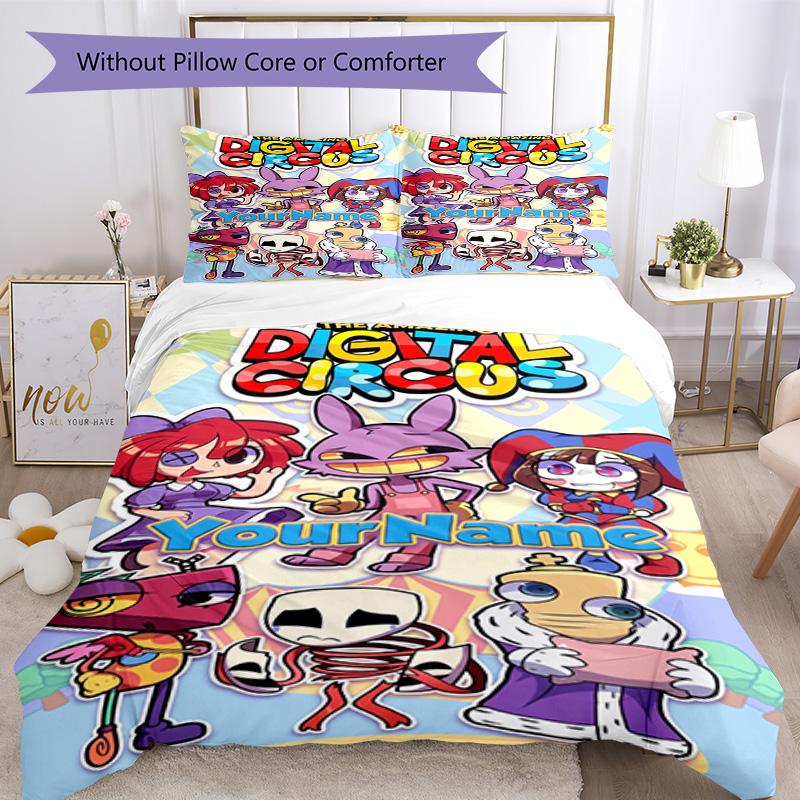 Circo Digitale Personalizza il tuo nome Set Biancheria da Letto Copripiumino Traspirante con Federe Decorazione per la Casa Regalo di Compleanno