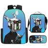Toilet backpack European and American retro schoolbag fourth grade bag sketch large capacity portable bag