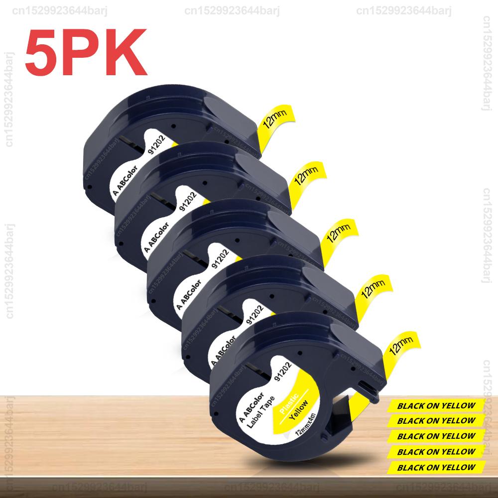 5pcs/10pcs 91201 Compatible Dymo LetraTag Label Tape Plastic 91331 12267 91202 91200 12mm LT Tape for Dymo LT100H Label Printer Fuel Injectors 6